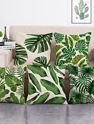 1 conjunto de 5 peças de folha verde da série botânica capa de almofada decorativa moderna capa de almofada decorativa para quarto quarto quarto sofá cadeira carro almofada exterior para sofá sofá