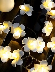 Guirnalda de luces led de flores de 3m y 20 luces frangipani para decoración del hogar, guirnalda de luces de hadas, guirnalda para exteriores, lámpara decorativa para fiesta de boda