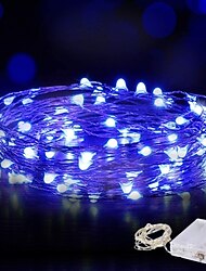 10m Łańcuchy świetlne 100 LED Wodoodporny drut Fairy String Lights 4szt 2szt 1szt Na Boże Narodzenie Wesele Dom Wakacje Pokój na przyjęcie Dekoracje na zewnątrz Ciepły biały biały niebieski