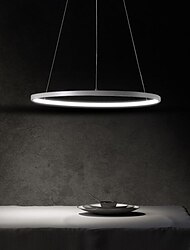 1-světelné LED závěsné svítidlo 40cm 60cm 80cm hliníkový akrylový kruh zlatobílá černá lakovaná povrchová úprava stmívatelné pro moderní jednoduchou domácí kuchyni ložnice 25w 38w 50w pouze