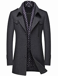 Pánské Zimní kabát Vlněný kabát Kabát Obchod Ležérní Zima Vlna Svrchní oděvy Oblečení Klasické klopy