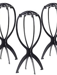 perukstativ 3st vikbar svart perukhållare för kort hår 14,2 tum hopfällbart skärmverktyg perukstativ bärbar resehatt rack hårtork