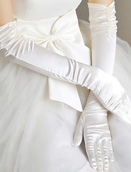 Satin Opera Length Glove Gloves With Solid Wedding / Party Glove