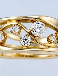 1個 指輪 For 女性用 キュービックジルコニア ホワイト 結婚式 日常 合金