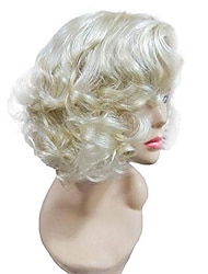 Roaring 20S Wig Women‘s Monroe Wig Synthetic Blonde Short Wave（Note： Cap Size Is Average） Halloween Wig