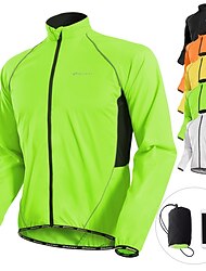 Nuckily Men's Cycling Jacket Rain Jacket Packable Waterproof Windproof UV Protection Bike Jacket Windbreaker Mountain Bike MTB Road Bike Cycling City Bike Cycling Black White Yellow Bike Wear