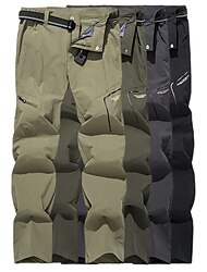 Hombre Pantalones para senderismo Verano Al aire libre Impermeable Comodidad Transpirable Secado rápido Licra Bolsillo con cremallera Pantalones / Sobrepantalón Prendas de abajo Gris oscuro Negro