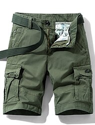 Men's Cargo Shorts Bermuda shorts Hiking Shorts Multi Pocket Plain Sports Outdoor Streetwear Cargo Shorts Shorts ArmyGreen Light Grey