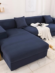 Stretch Sofa Cover Slipcover Elastic Modern Sectional Couch for Living Room Couch Cover Sectional Corner L-shape Chair Protector Couch Cover 1/2/3/4 Seater