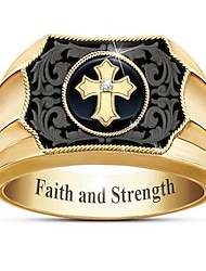 1個 指輪 For 男性用 女性用 日常 デート 合金 クラシック 十字架