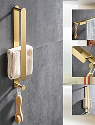 Towel Bar and Towel Rack with Hooks New Design Stainless Steel Bathroom Towel Rack Wall Mounted Painted Finishes 1pc