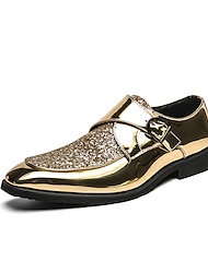 Ανδρικά Οξφόρδη Τα επίσημα παπούτσια Bullock Παπούτσια Μοναδικά παπούτσια Περπάτημα Δουλειά Καθημερινό Καθημερινά Πάρτι & Βραδινή Έξοδος PU Μοκασίνια Μαύρο Χρυσό Συνδυασμός Χρωμάτων Καλοκαίρι Άνοιξη