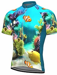 Hombre Maillot de Ciclismo Graphic Peces Gracioso Manga Corta Bicicleta Maillot Camiseta con 3 bolsillos traseros MTB Bicicleta Montaña Ciclismo Carretera Secado rápido Suave Bandas Reflectantes