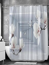wodoodporna tkanina zasłona prysznicowa dekoracja łazienki i nowoczesne i kwiatowe / botaniczne i krajobrazowe 70 cali