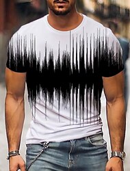 Męskie Koszula Podkoszulek Graficzny 3D Okrągły dekolt czarny / biały Czarny Biały Czerwony Zielony Druk 3D Puszysta Codzienny Wyjściowe Krótki rękaw Nadruk Odzież Moda miejska