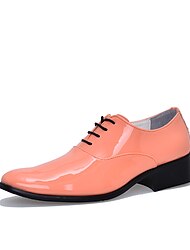 Heren glanzende roze lakleren oxfordschoenen - opvallende statementschoenen voor feesten en speciale gelegenheden