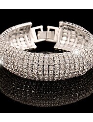 Frauen Strass Armband golden Silber klassische Mode Luxus Legierung Armband Schmuck für Hochzeit Party Abend Geschenk