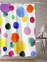 cortina de chuveiro de tecido impermeável decoração do banheiro e moderna e geométrica e abstrata de 70 polegadas