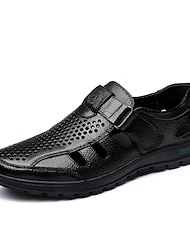 mäns pu lädersandaler sommar fiskare sandaler svarta bruna sandaler bekväma affärer casual kontor & karriär magiska tejp skor