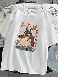 Totoro Cosplay Cosplay-kostym T-shirt Animé Mönster Harajuku Grafisk Söt T-shirt Till Herr Dam Vuxna