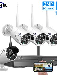 8ch ip kamera wifi nvr kit cctv sicherheitssystem 3mp outdoor wasserdicht wifi drahtloses videoüberwachungssystem 8 kameras set