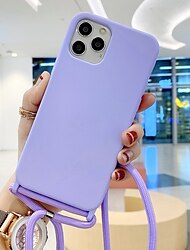 Barevný silikonový řetízek na krk pro iPhone 16e 16 15 Pro Max Plus 14 13 12 11 Pro Max Mini X XR XS Max 8 7 Plus – měkký na dotek ochranný kryt křížový popruh
