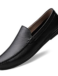 Bărbați Adidași Mocasini Mărime Plus Size Pantofi de conducere Mocasini de vara Casual Zilnic Birou și carieră Piele Respirabil Confecționat Manual Non-alunecare Loafer Negru Maro Primăvară Toamnă