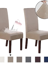 potah jídelní židle strečový potah na sedák semiš vodoodpudivý měkký jednobarevný odolný omyvatelný chránič nábytku na párty v jídelně