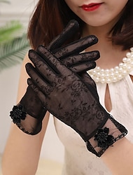Polyester Handledslängd Handske Stylish / Vintagestil Med Kronblad Handske till bröllop / fest