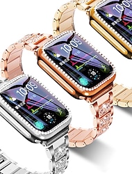 Cinturino per orologio  per Apple Watch Series 8 7 6 5 4 3 2 1 SE Acciaio inossidabile Sostituzione Cinghia Diamante Bling Braccialetto di gioielli Polsino
