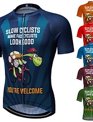 21Grams Men's Cycling Jersey Short Sleeve Bike Jersey Top with 3 Rear Pockets Mountain Bike MTB Road Bike Cycling Breathable Moisture Wicking Soft Quick Dry Dark red Red Blue Graphic Sloth Polyester