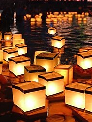 Lanterna di carta quadrata da 10 pezzi con lanterne d'acqua galleggianti per la festa di compleanno di nozze senza candele 15x15 cm / 6 "x 6"