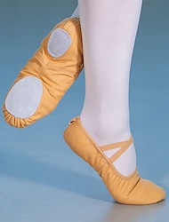 Pentru femei Pantofi de Balet Pantofi de Dans Performanță Yoga Talpă Despărțită stil minimalist Culoare solida Toc Drept Bandă elastică Care alunecă Negru Roz Îmbujorat Cămilă / Fete