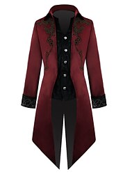Retro vintage Punk & Gothic Middeleeuws Jas Rok Prins Edelman Jacquard Voor heren Koninklijk Stoompunk Maskerade Feest Volwassenen Jas