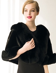 Capas de piel sintética de invierno envolturas para mujeres bolero capas elegantes sin mangas envolturas para invitadas de bodas con plumas de piel para bodas impresionante vestido