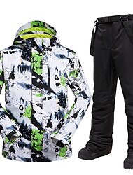 MUTUSNOW Pánské Lyžařská bunda s kalhotami Lyžařská kombinéza Venkovní Zima Zahřívací Voděodolný Větruvzdorné Prodyšné Sněhová kombinéza Celotělové oblečení pro Lyže Snowboard Zimní sporty