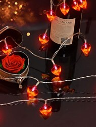 Corazón amor luces 10/20/40leds luces de cadena en forma de corazón para fiesta boda cumpleaños hogar con pilas