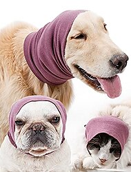 Dog Coat,Calming Dog Ears Cover for Noise Reduce, Pet Hood Earmuffs for Anxiety Relief Grooming Bathing Blowing Drying, Puppy Neck Ear Warmer for Small Medium Large Dog
