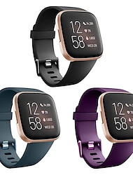 3 szt Pasek do zegarka na Fitbit Versa 2 / Versa Lite / Versa SE / Versa Silikon Zastąpienie Pasek Miękka Oddychający Pasek sportowy Mankiet