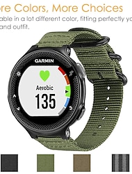 Horlogeband voor Garmin Forerunner 220/230/235/620/630/735XT Approach S20 / S6 / S5 Nylon Vervanging Band met verwijderingstool Verstelbaar Ademend Sportband Polsbandje