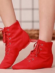 Women's Jazz Shoes Dance Shoes Practice Flat Heel Flat Heel Black Red