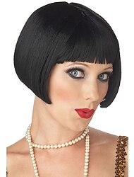 Short Straight Hair Flapper Cosplay  Bob Wig 1920s The Great Gatsby Cosplay  Short Straight Hair New Year's Eve Party Halloween Wigs