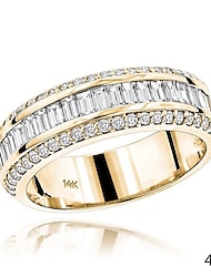 damski lekki pierścionek luksusowa moda 14-karatowe złoto trójdrożny diament slternate prosty