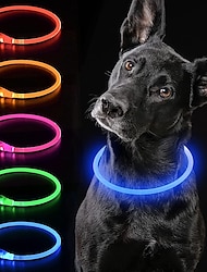 led-hundhalsband usb-uppladdningsbart nylon-hund-blinkhalsband justerbart med fast blinkljus