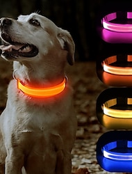 導かれた犬の首輪-犬の首輪ライトアップカラーポータブルusb充電式反射ライトアップカラー中小犬用