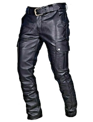 Punk & Gothic Medieval Steampunk Pants Straight Leg Motorcycle Pants Riders Bikers Men's Casual Daily Pants