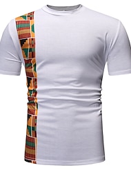 カップル用 男性用 女性用 Ｔシャツ(21) 現代のアフリカの衣装 アフリカンプリント ダシキ マスカレード 大人 Tシャツ パーティー