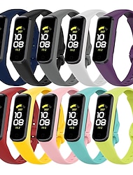 10 balení Pásek hodinek pro Samsung Galaxy Fit 2 SM-R220 Silikon Výměna, nahrazení Popruh Kovová spona Nastavitelný Prodyšné Sportovní značka Náramek