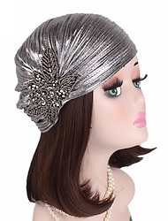 Retro Vintage Goldene Zwanziger 1920er Rüschen-Turban-Hut Kopfbedeckungen Charleston Hochzeitsgast Kostüm Damen Maskerade Alltagstauglich Hochzeitsempfang Junggesellinnenabschiedsparty Erwachsene Hut