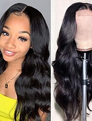 Lace Front Wigs for Black Women Human Hair Body Wave 4x1 T Part Lace Closure Wig Human Hair Lace Front Wigs Pre Plucked Natural Black Color 150% Density